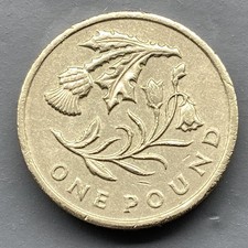 Rare 2014 Scotland Thistle and Bluebell One Pound Coin Floral Emblem Round £1