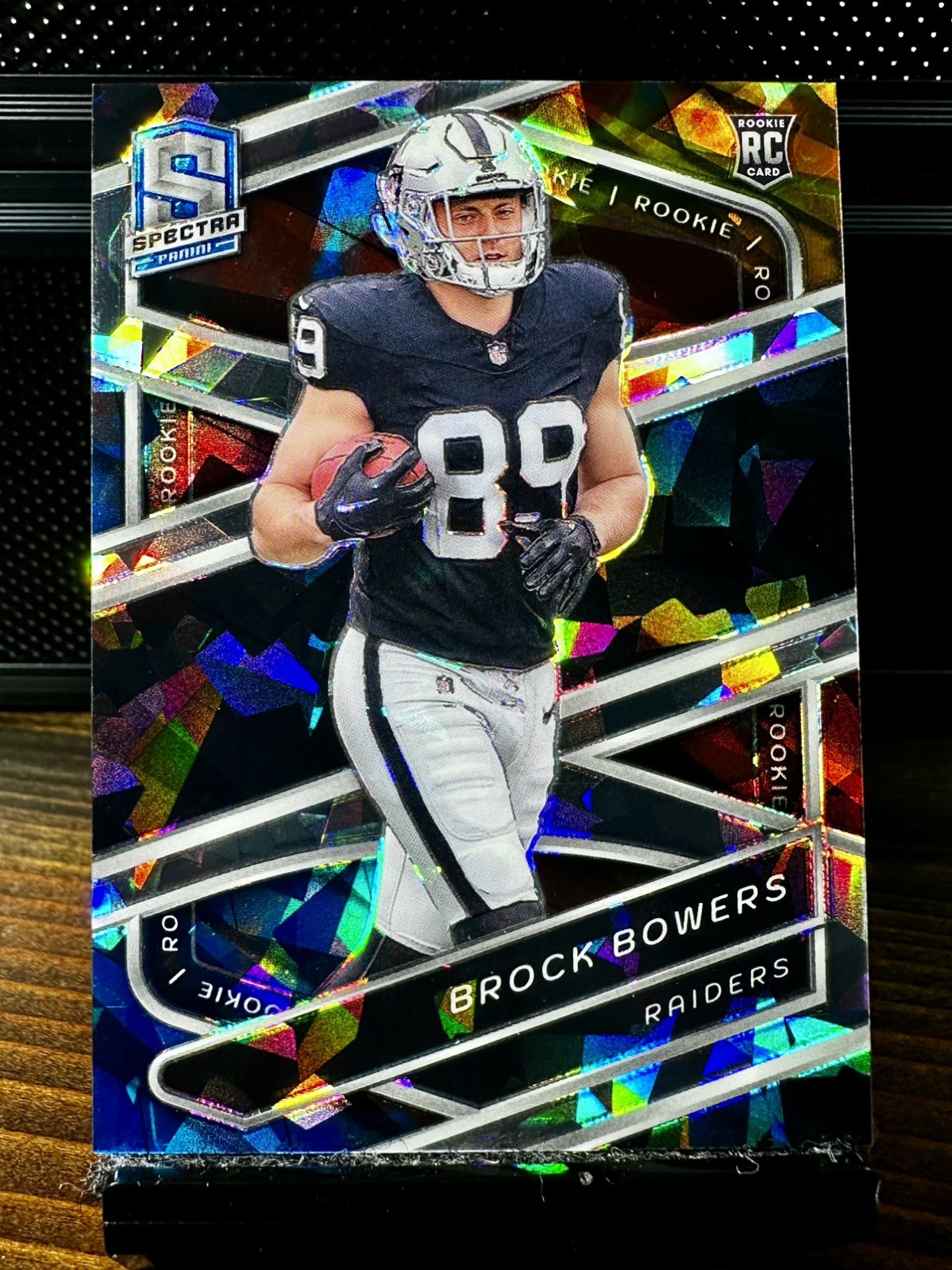 2024 Spectra Brock Bowers #116 Astral Cracked Ice Hologram Prizm RC, SSP#/40 🔥