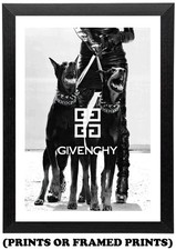 Girl & Doberman Dogs Fashion (A5 A4 A3 Picture Print / Framed Poster) #022