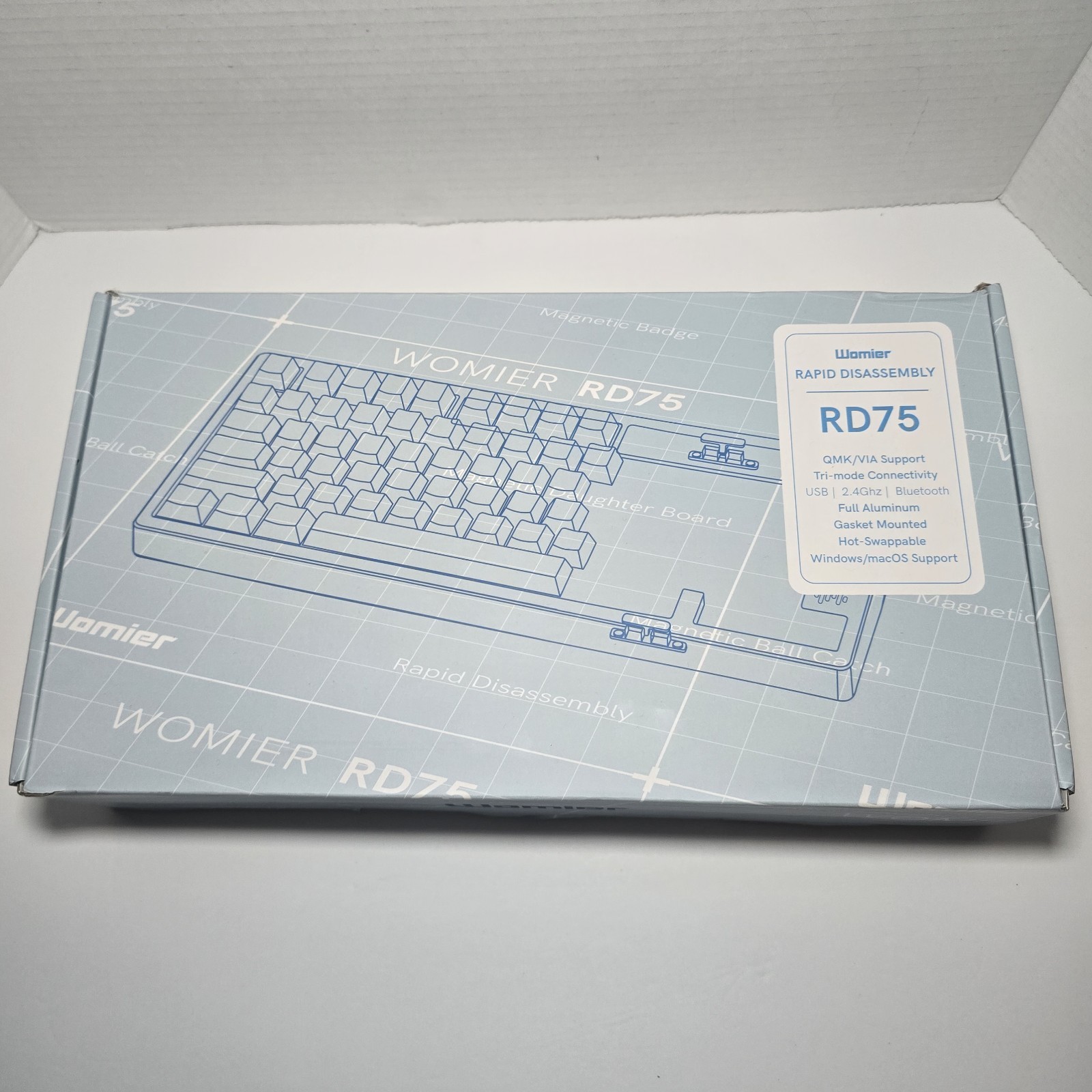 Womier RD75 75% Wireless Mechanical Gaming Keyboard Full Aluminum USB Bluetooth 