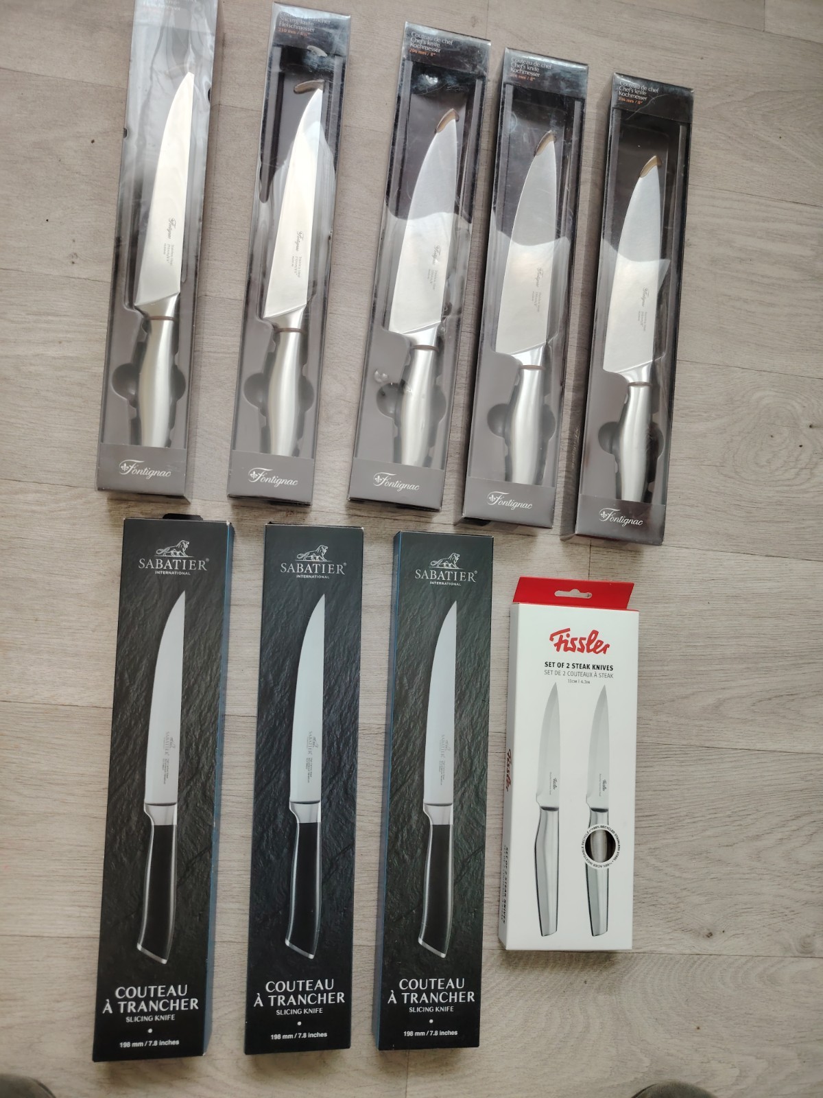 Lot de 8 couteaux de cuisine en acier inoxydable pour chef