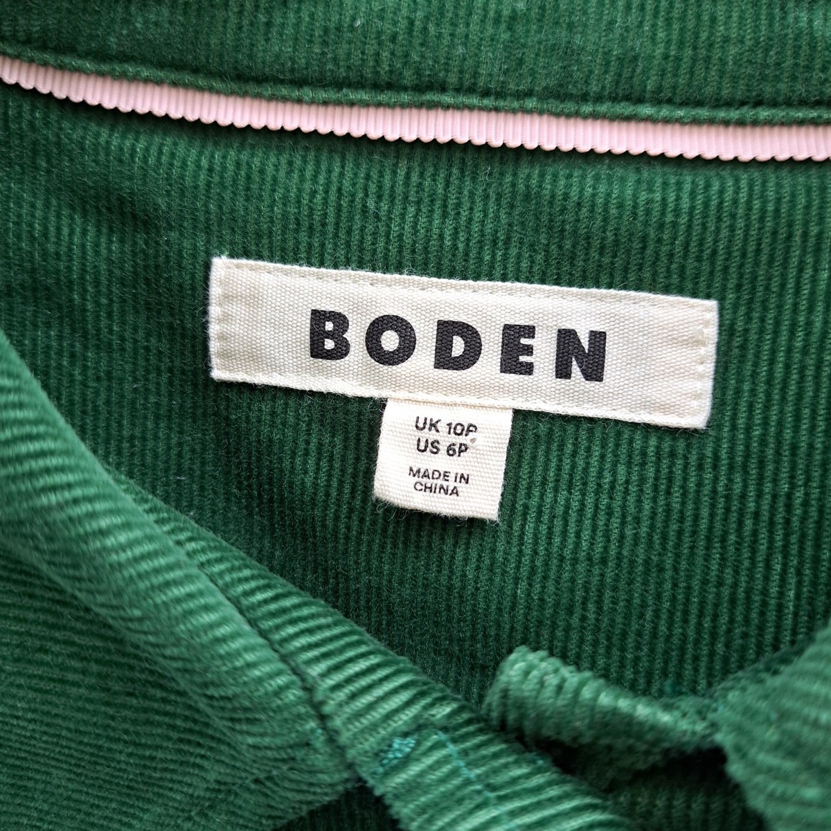 BODEN Flora Green Corduroy Mini Shirt Dress Size 6 Petite Long Sleeve  Pockets | eBay