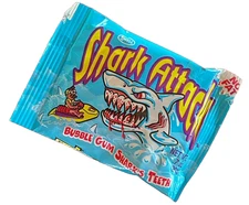 Vintage 1980's SWELL SHARK ATTACK Bubble Gum Shark's Teeth Candy Package - NOS!