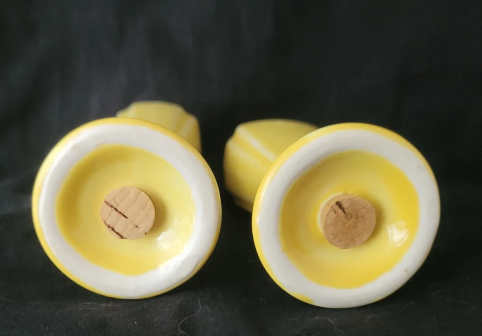 Vtg Art Deco CG Warranted 22K Gold Set Creamer Sugar S & P Yellow Lusterware  - Image 4 of 4