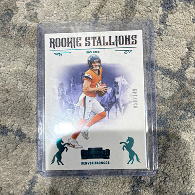 Panini 2024 Contenders Rookie Stallions Bo Nix RC #2 Broncos Teal /149