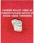 Hard Fired CARBINE Miniball. Dug @ Forrest’s Battle of SUGAR CREEK TENNESSEE