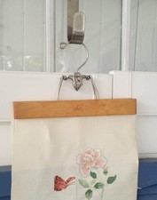 Vintage Setwell Wooden Locking Hanger, 10" Trouser Pants Skirt Hanger w/Hook