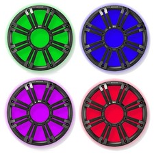 Kicker 45KMG12C Marine Boat 12" Subwoofer Charcoal Multi Color Light Sub Grill