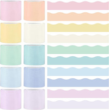 10 Rolls 262Ft Colorful Scalloped Borders for Bulletin Board Decorations Classro
