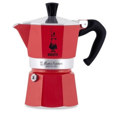 Bialetti Moka Express Espressokocher 3 Tassen Aluminium Espressomaschine rot