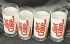 A Four Piece Vintage Glass Diet Coke Glasses Set of 4