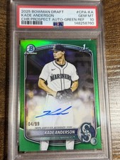 KADE ANDERSON 2025 Bowman Draft #CPA-KA 1st True Green Refractor Auto /99 PSA 10