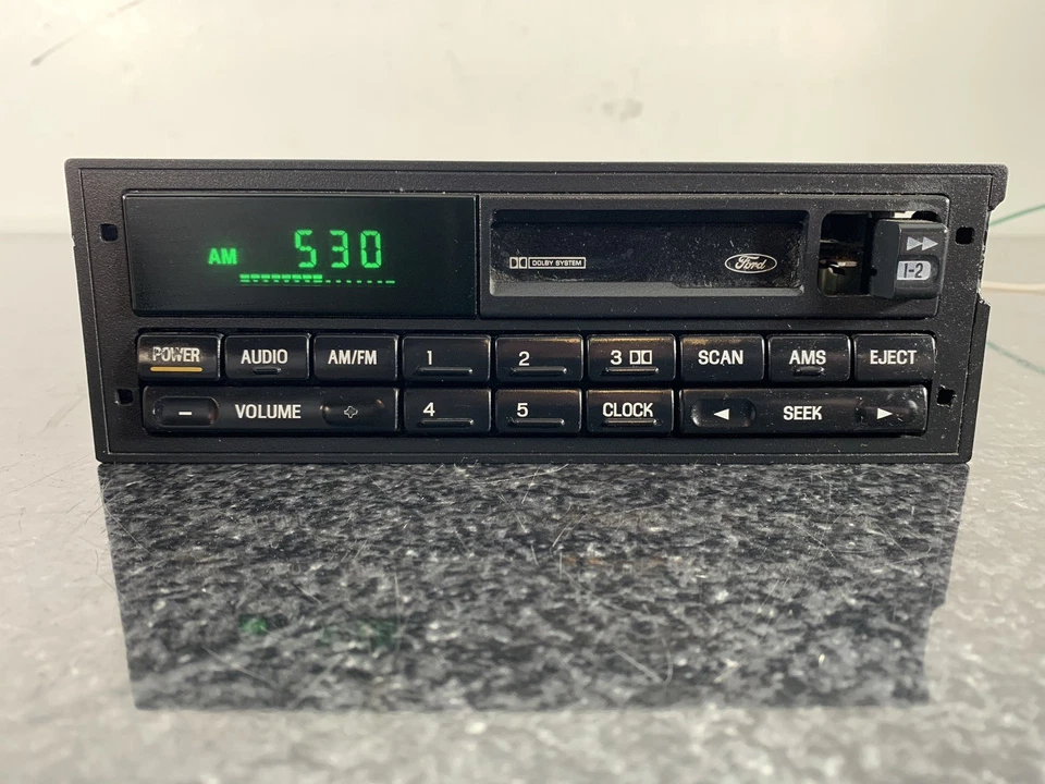 1990-1996 Ford OEM cassette player RADIO Mustang F150 Econoline Contour Ranger - Image 2 of 4