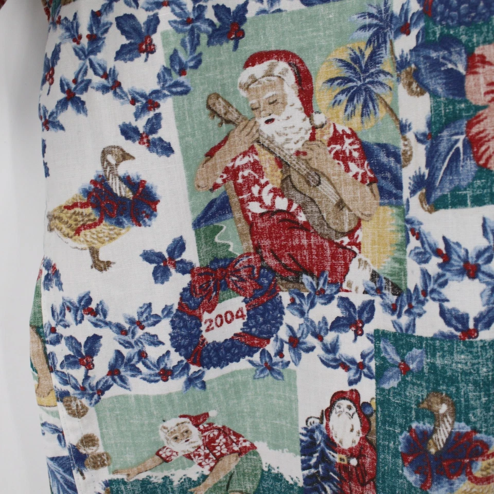 Reyn Spooner Hawaiian Shirt Mens Large Mele Kalikimaka 2004 Christmas Holiday - Image 3 of 4
