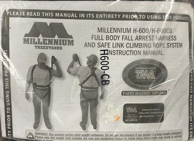 Millennium H-600 Full Body Fall Arrest Harness & Safe Link Climbing Rope   New