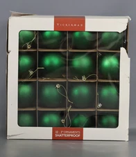 Vickerman 3''  Shatterproof Christmas Green Matte Ball Ornament  (Set of 32)