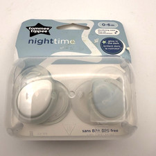 Tommee Tippee Night Time Pacifier Pack of 2 Glow in the Dark White Blue BPA Free