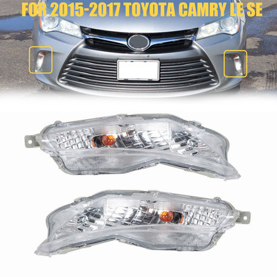 Pair For 2015 2016 2017 Toyota Camry LE SE Fog Lights Front Bumper Lamps w/Bulbs