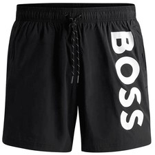 Original HUGO BOSS Herren Badeshorts Badehose Sport Shorts Octopus schwarz/wei&szlig;