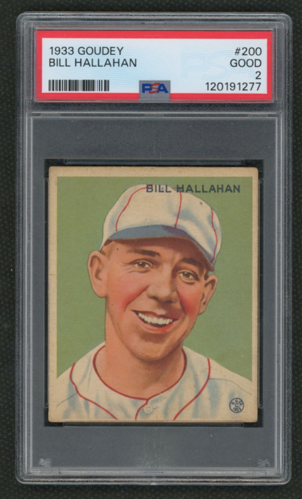 1933 Goudey #200 Bill Hallahan xx St. Louis Cardinals PSA 2