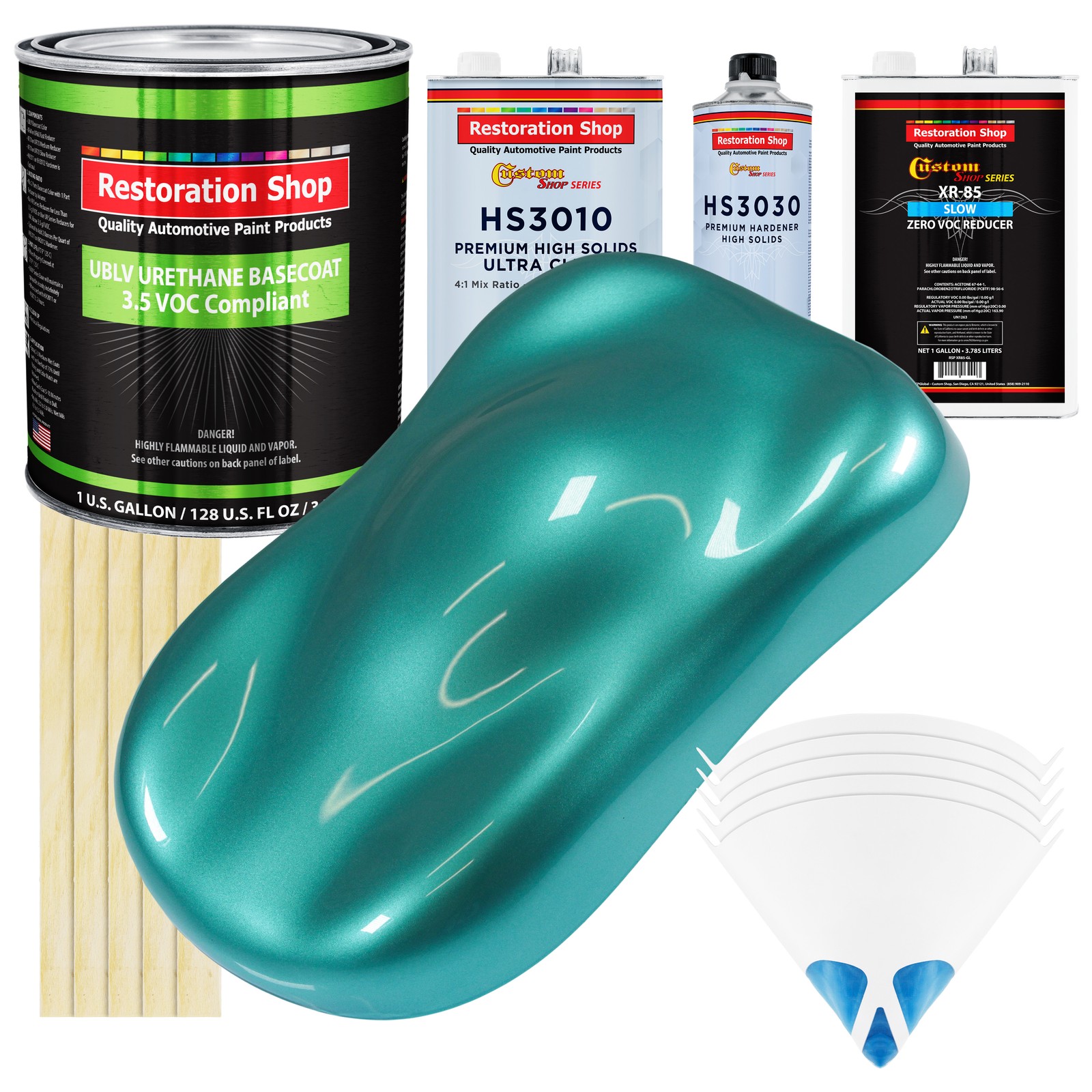 Gulfstream Aqua Metallic Low VOC Urethane Basecoat Clearcoat 1 Gal Kit