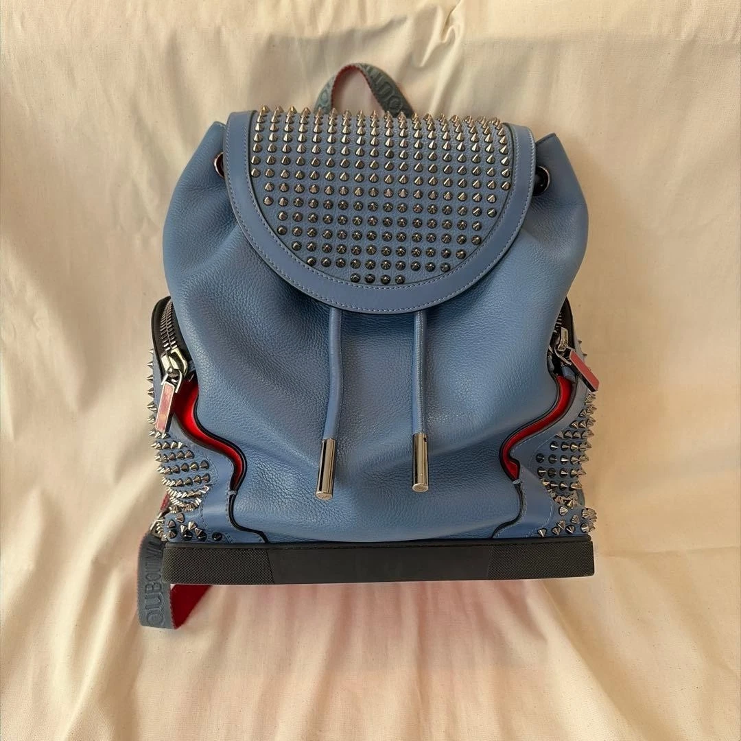 CHRISTIAN LOUBOUTIN LARGE FUNKY Calfskin Studded Backpack RARE LIMITED SPORT Christian Louboutin Explorer Funk Backpack Black3175044B115  main image 2