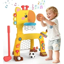 4-in-1 Bilingual Sport Activity Educational Toy 1-3 Years with Lights & Music   