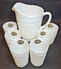 Vintage Anchor Hocking Hobnail Milk Glass Pit...