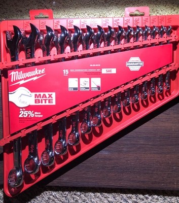 Milwaukee 48-22-9415 15pc Combination Wrench Set - SAE
