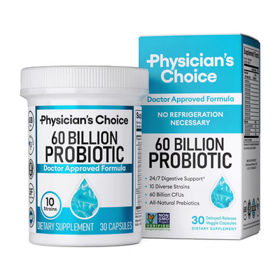 Physician's CHOICE Probiotics 60 Billion CFU - 10 Strains + Organic Prebiotics