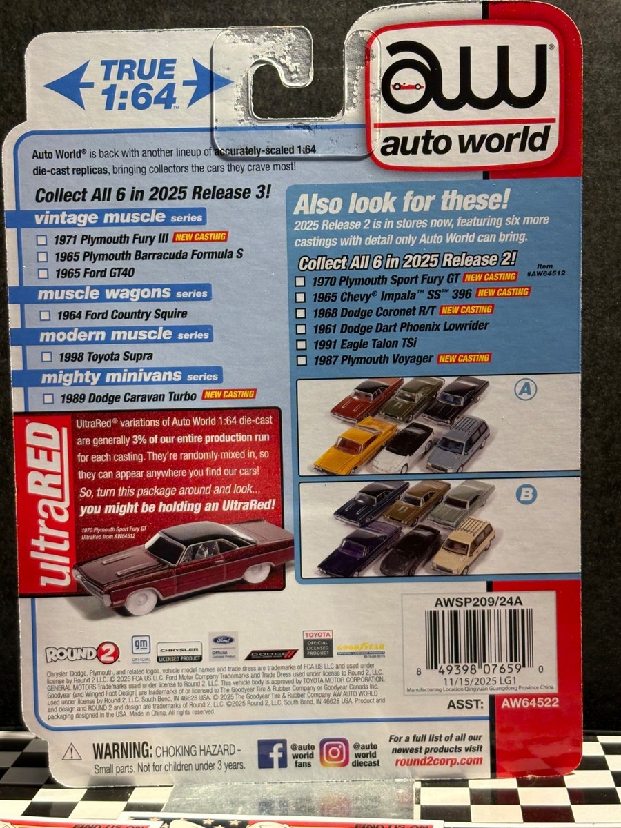 1/64 AW AUTO WORLD 1998 TOYOTA SUPRA RELEASE 3 VERSION A LIMITED