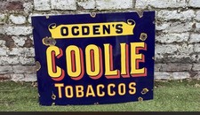 Original  Large Ogden's Coolie Cut Tobacco Vintage Enamel Advertising Sign 1920s