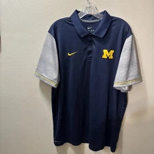Men's Nike Dri-Fit Michigan Wolverines Performance Short Sleeve Polo SZ XXL