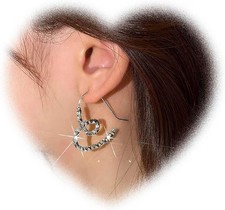 Vintage Heart Dangle Earrings Love Hoop Hollow Earrings...