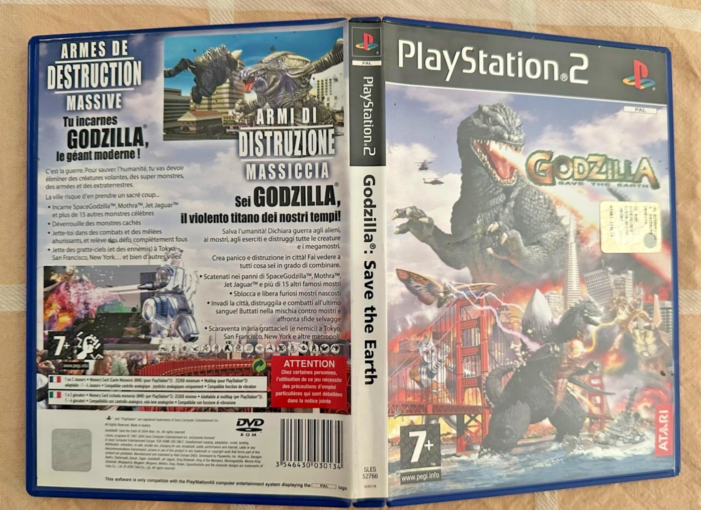 GODZILLA SAVE THE EARTH Sony Playstation 2 PS2 PAL Exclusive France Italia CIB