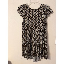 American Eagle Outfitters Womens Daisy Print Tiered Mini Dress Black XS
