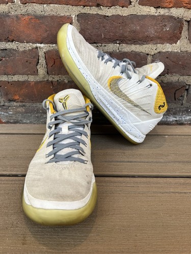 Nike iD Herren Kobe A.D. Mid White Yellow Schuhe Sneaker Größe 8 Selten 2017 - Bild 1 von 14
