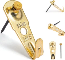 30 Lb Picture Hangers (30 Set), Professional Hanging Hooks with Nails, Premium D