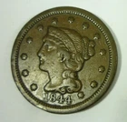 Photo of a 1844-P Large Cent from an eBay listing that sold on Jul 16, 2026