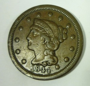 1844 Braided Hair Large Cent