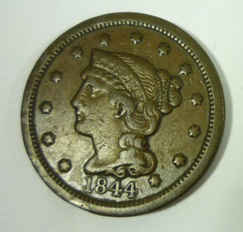 1844 Braided Hair Large Cent