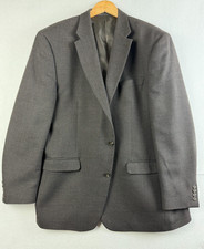 Chaps Ralph Lauren Mens 46L 100 Wool Brown Micro Houndstooth Sport Coat Blazer