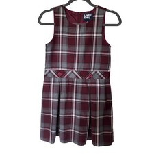 Lovely Lands' End Girls Plaid School Uniform Jumper Dress size 10