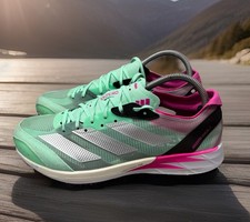 Adidas Adizero Adios 7 White Green Pink Running Shoes Sneakers Women Sz 9 Preown