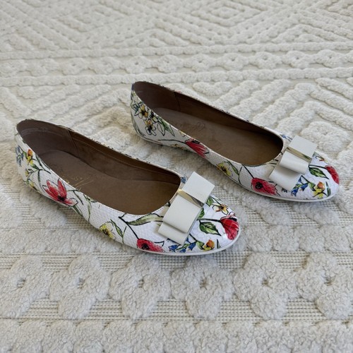 Aerosoles Floral Ballet Flats Womens 8 Bow Cottagecore Spring Garden Shoes