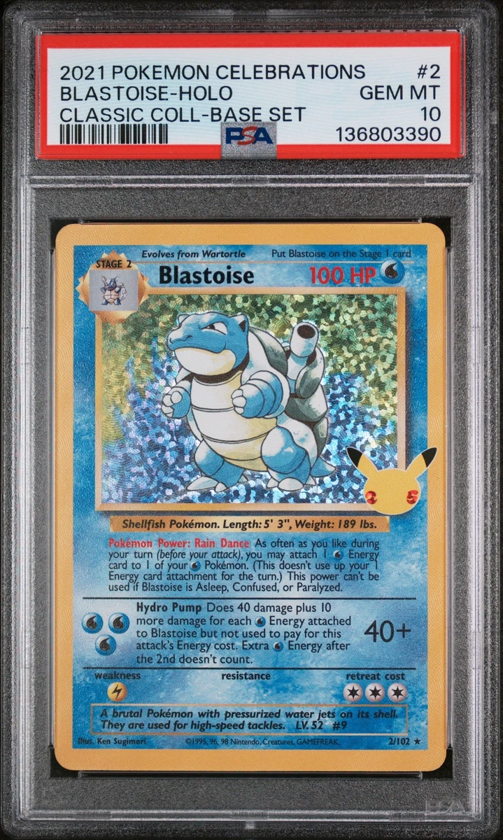 Pokémon TCG Base Set Blastoise Grade 10 Individual Collectible