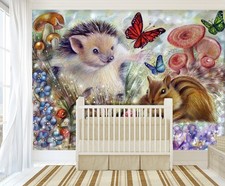 3D Forest Animals Wallpaper Mural Peel and St...