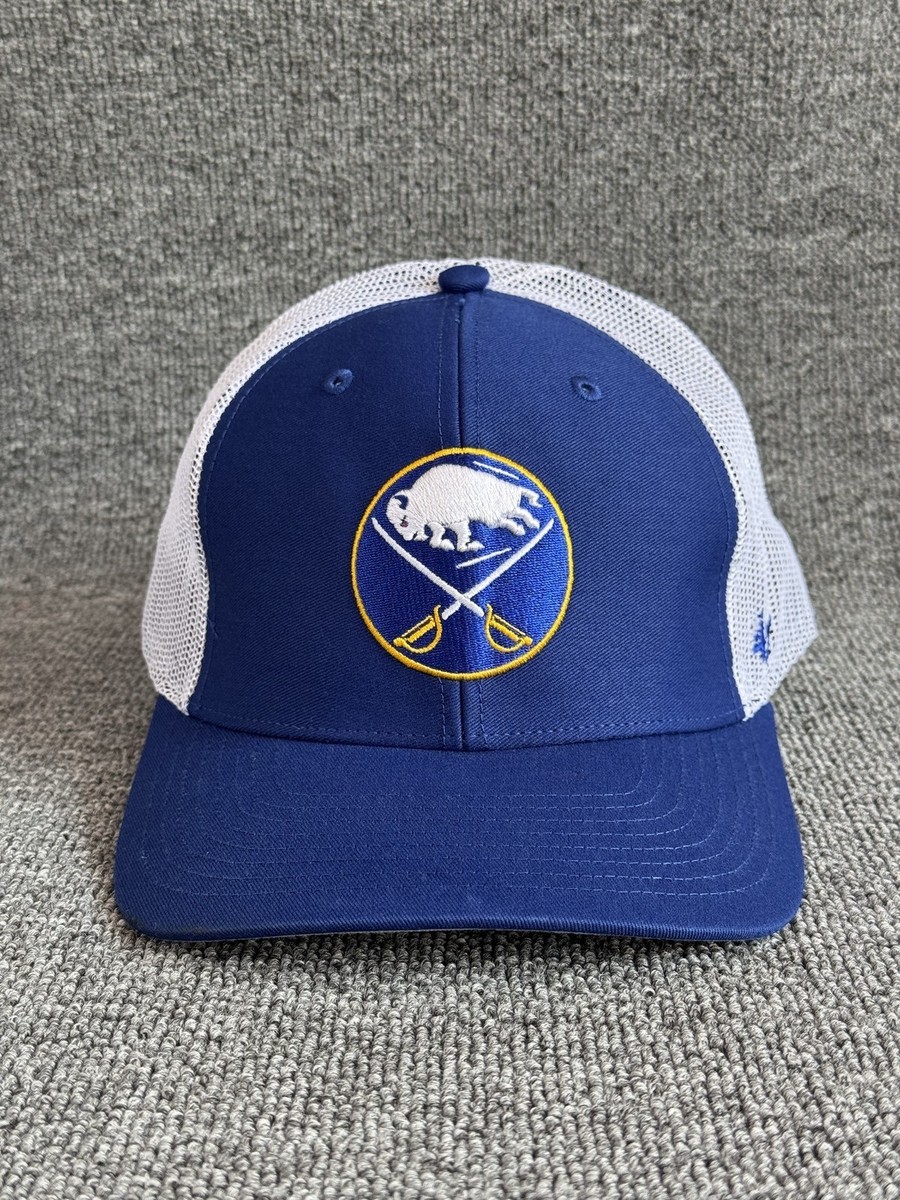 '47 Brand Buffalo Sabres Trucker Snapback Blue White Curved NHL Mesh Back Hat