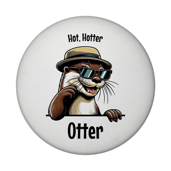 Cooler Otter Magnet Rund Mit Spruch Hot Hotter Otter-image