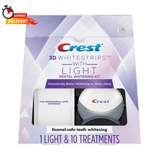 3D Whitestrips with Light, Teeth Whitening Strip Kit, 20 Strips (10 Count Pack)